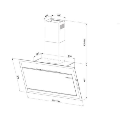 Kích thước máy hút mùi Eurosun EH-90CN78W